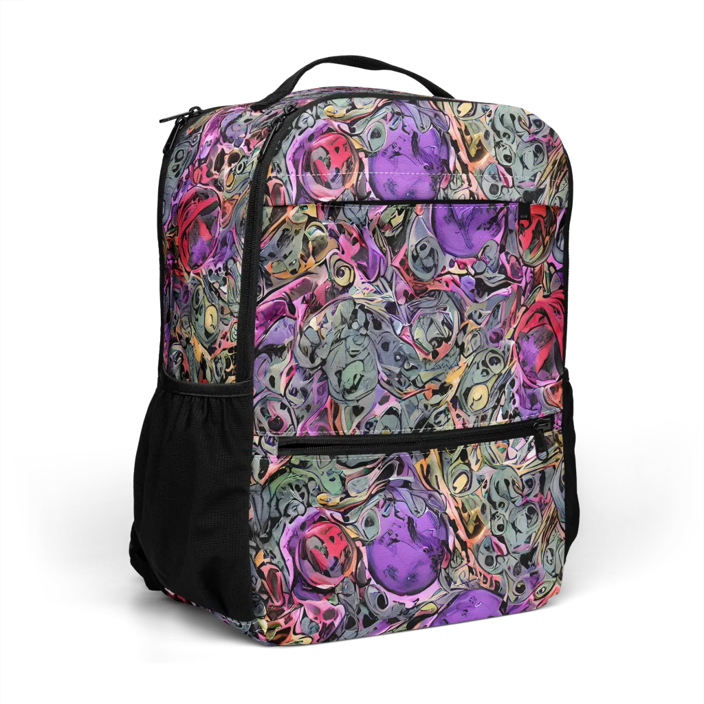 Violet Menagerie on Utility Backpack — Right Front