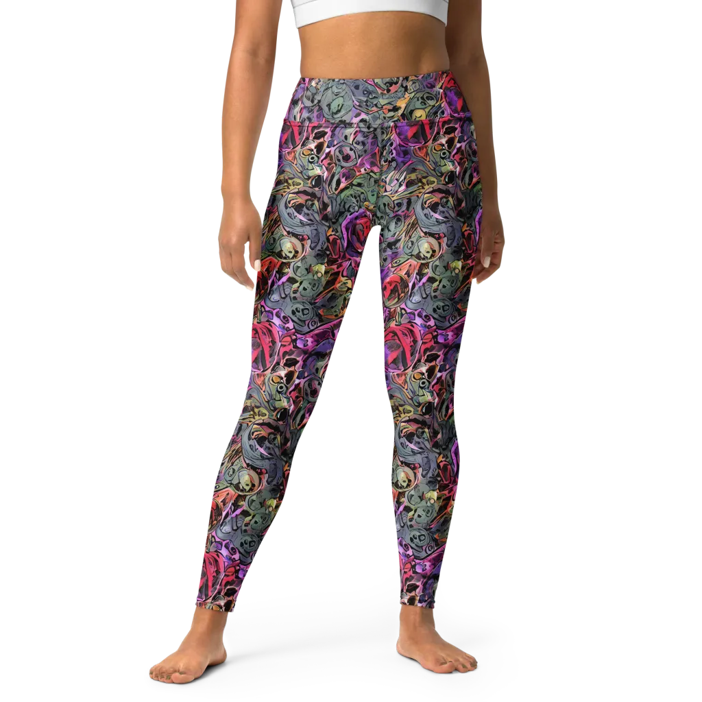 Violet Menagerie on Yoga Leggings — Front