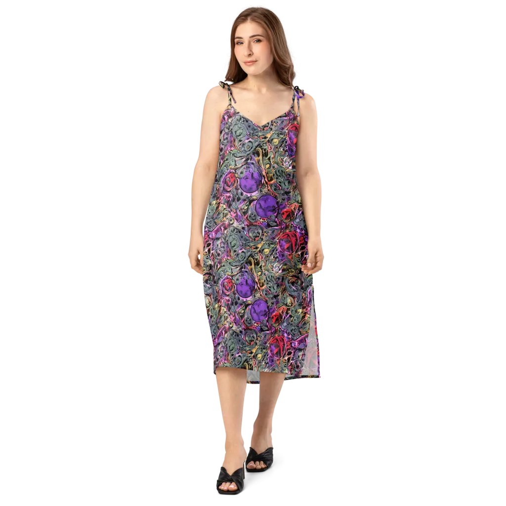 Violet Menagerie on Slip Dress — Front