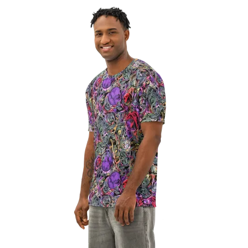 Violet Menagerie on a Men's Cotton Crew Neck T-Shirt