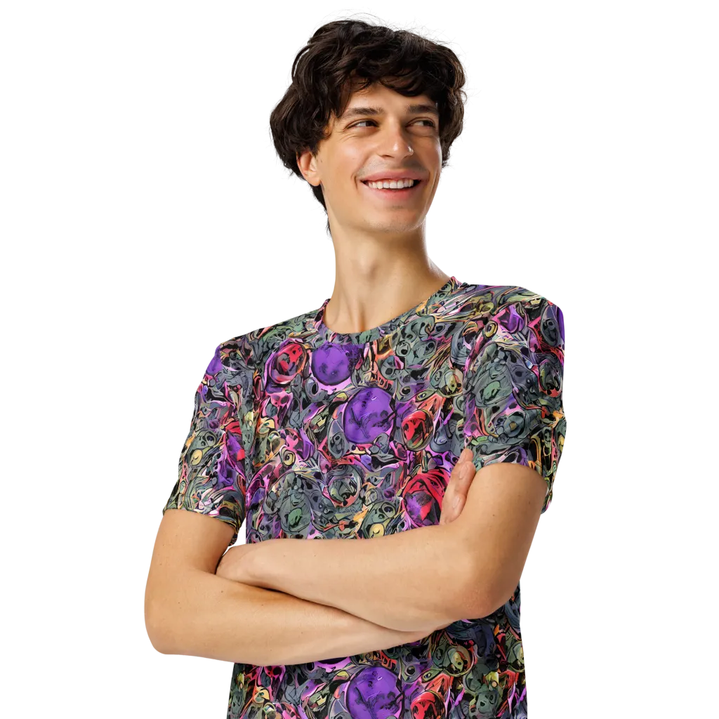 Violet Menagerie on Men's Crew Neck T-Shirt — Left Front