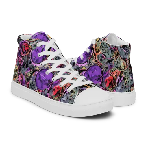 Violet Menagerie on a Men's High Top Canvas Shoes
