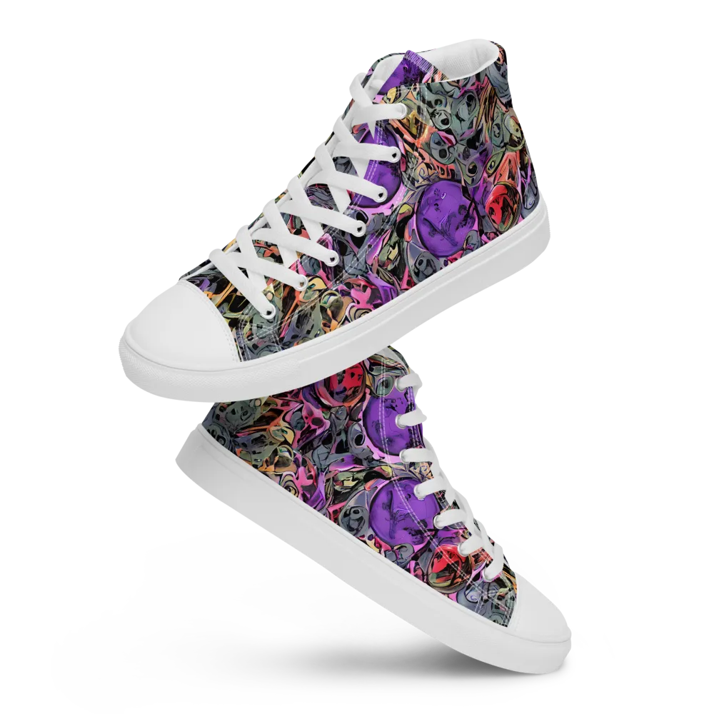 Violet Menagerie on Men's High Top Canvas Shoes — Front