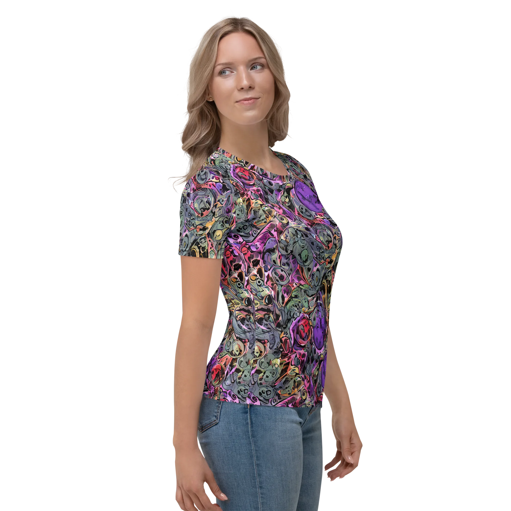 Violet Menagerie on Women's Crew Neck T-Shirt — Right