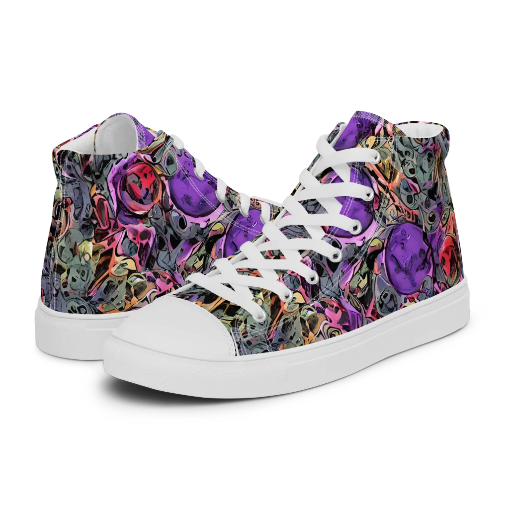 Violet Menagerie on Women's High Top Canvas Shoes — Left