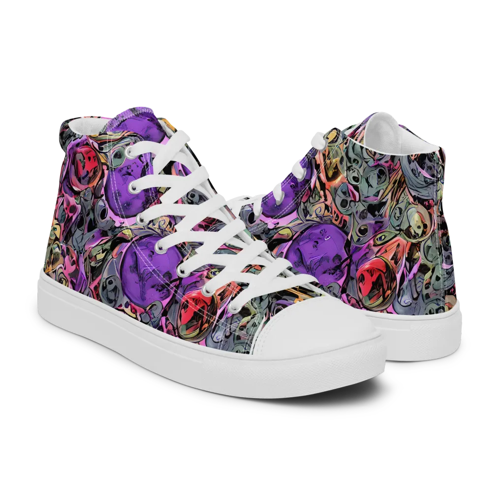 Violet Menagerie on Women's High Top Canvas Shoes — Right