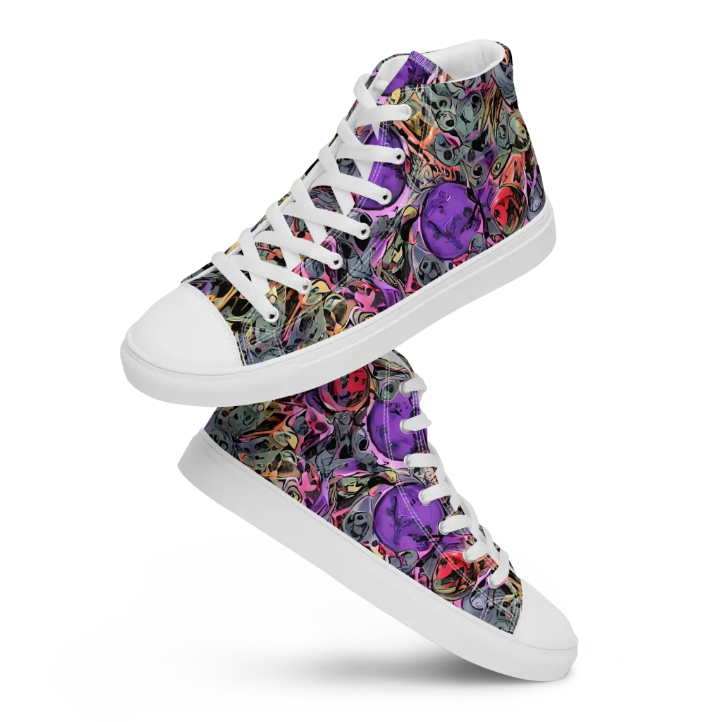 Violet Menagerie on Women's High Top Canvas Shoes — Front