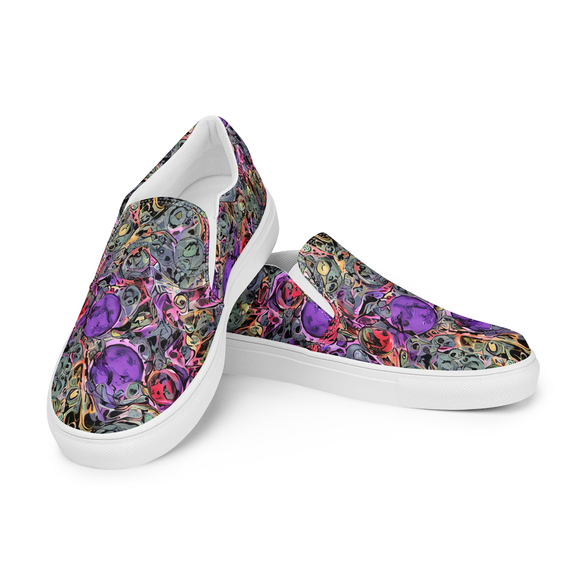 Violet Menagerie on Men's Slip-On Canvas Shoes — Left Front