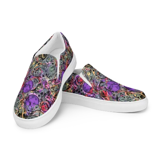 Violet Menagerie on a Men's Slip-On Canvas Shoes