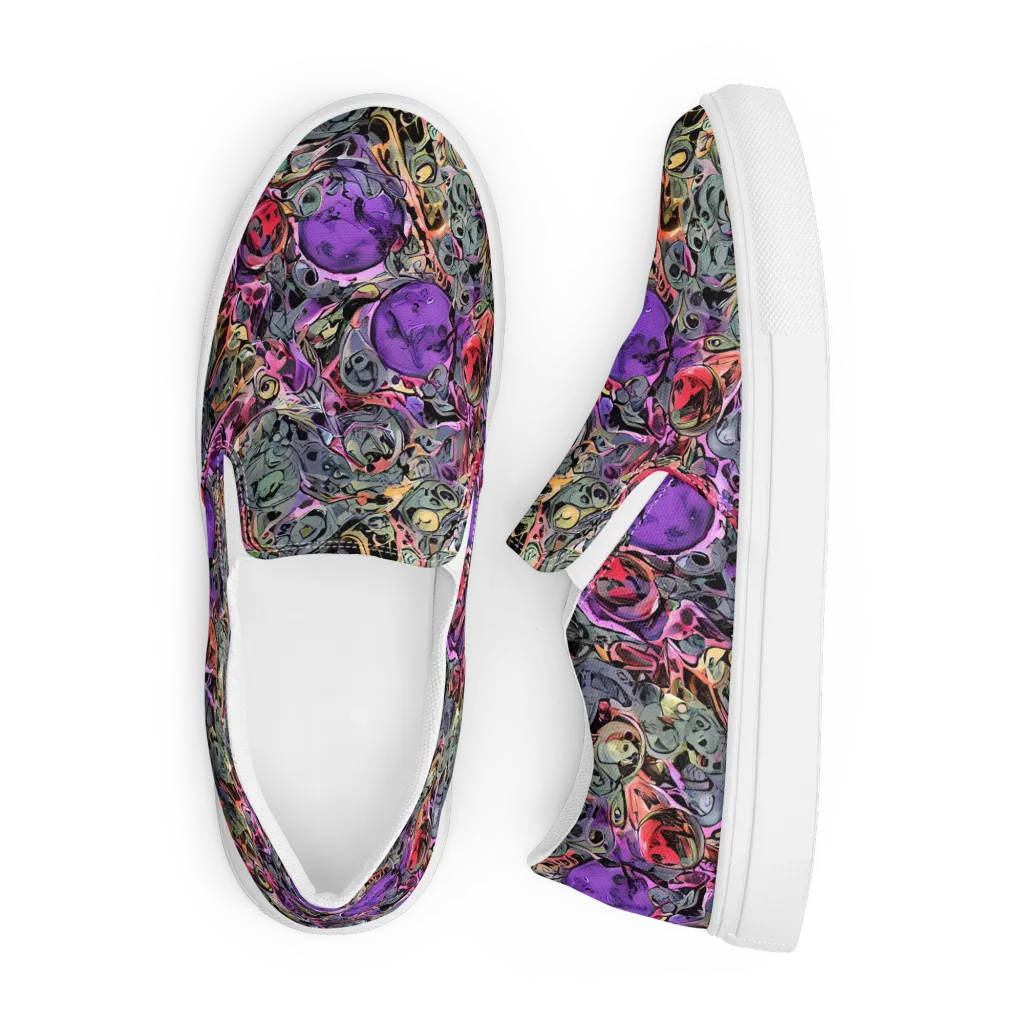 Violet Menagerie on Men's Slip-On Canvas Shoes — Front