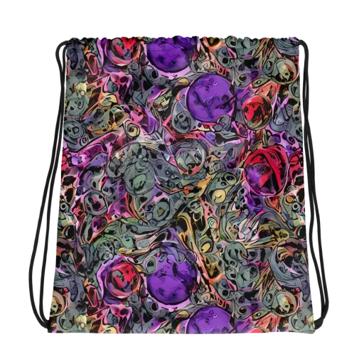 Violet Menagerie on a Drawstring Bag