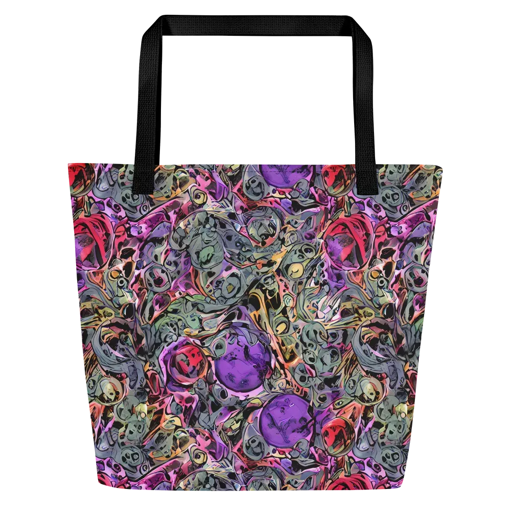 Violet Menagerie on Large Tote Bag W/ Pocket — Front