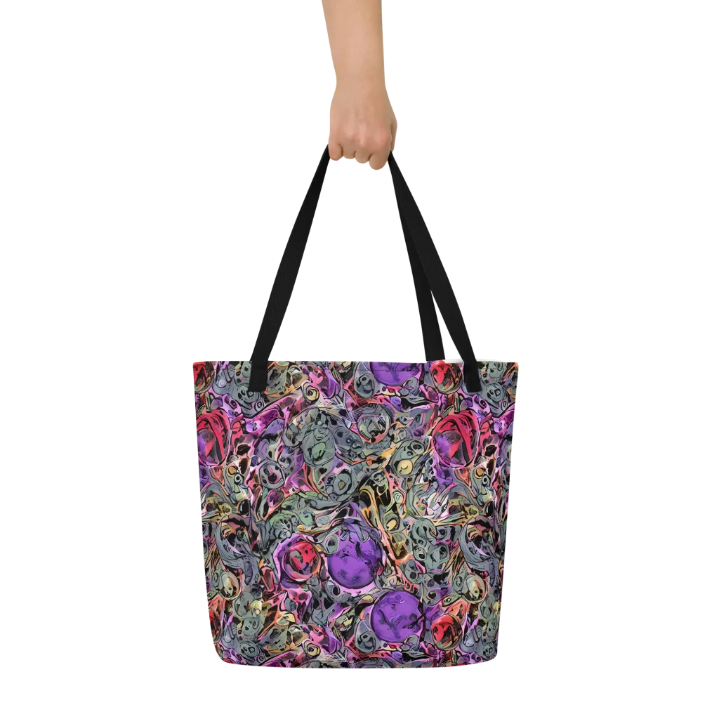Violet Menagerie on Large Tote Bag W/ Pocket — Front