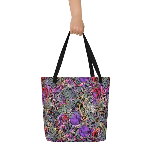Violet Menagerie on a Large Tote Bag W/ Pocket