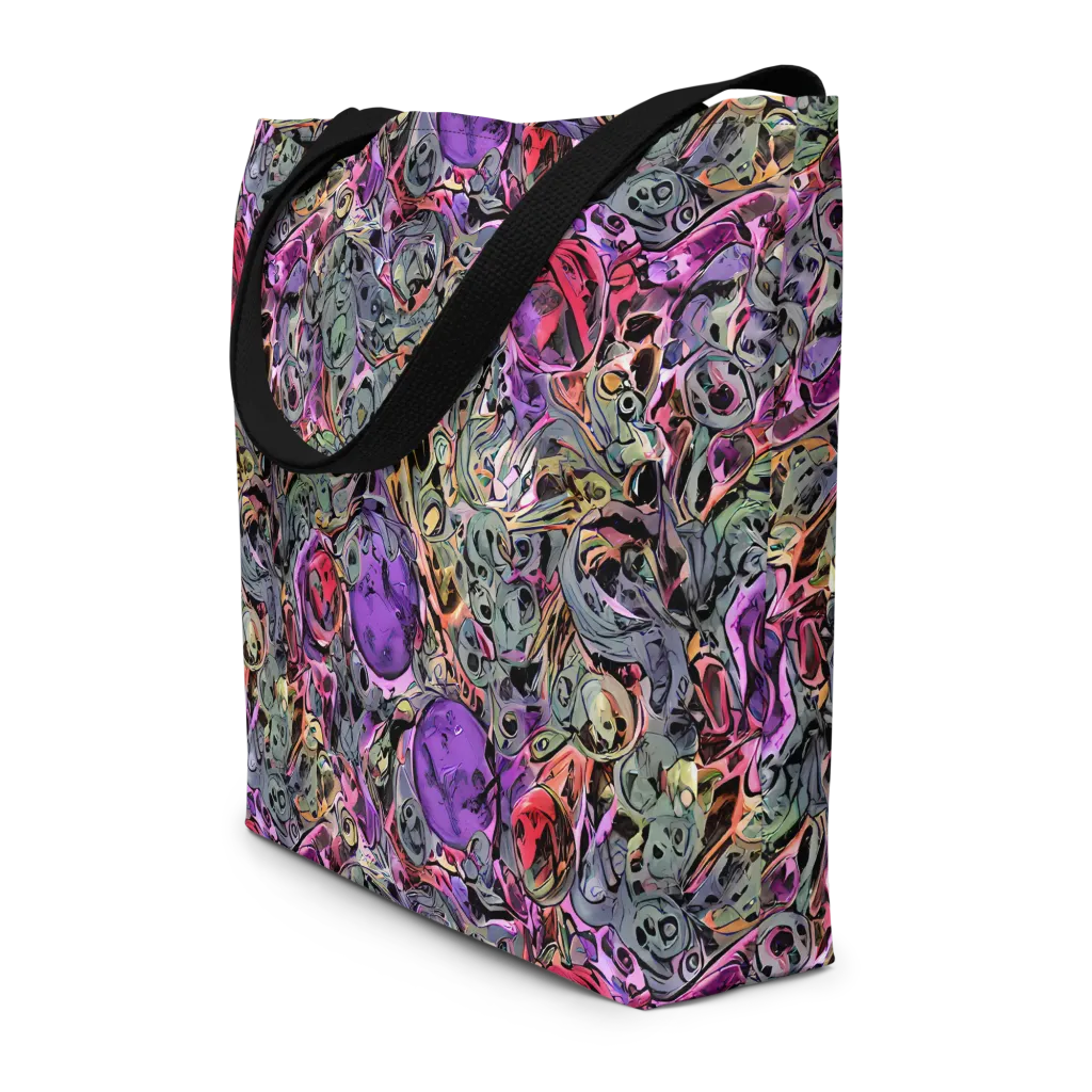 Violet Menagerie on Large Tote Bag W/ Pocket — Front
