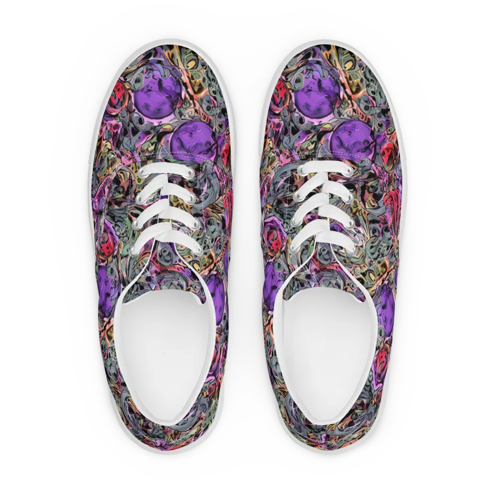 Violet Menagerie on Men's Lace-Up Canvas Shoes — Front