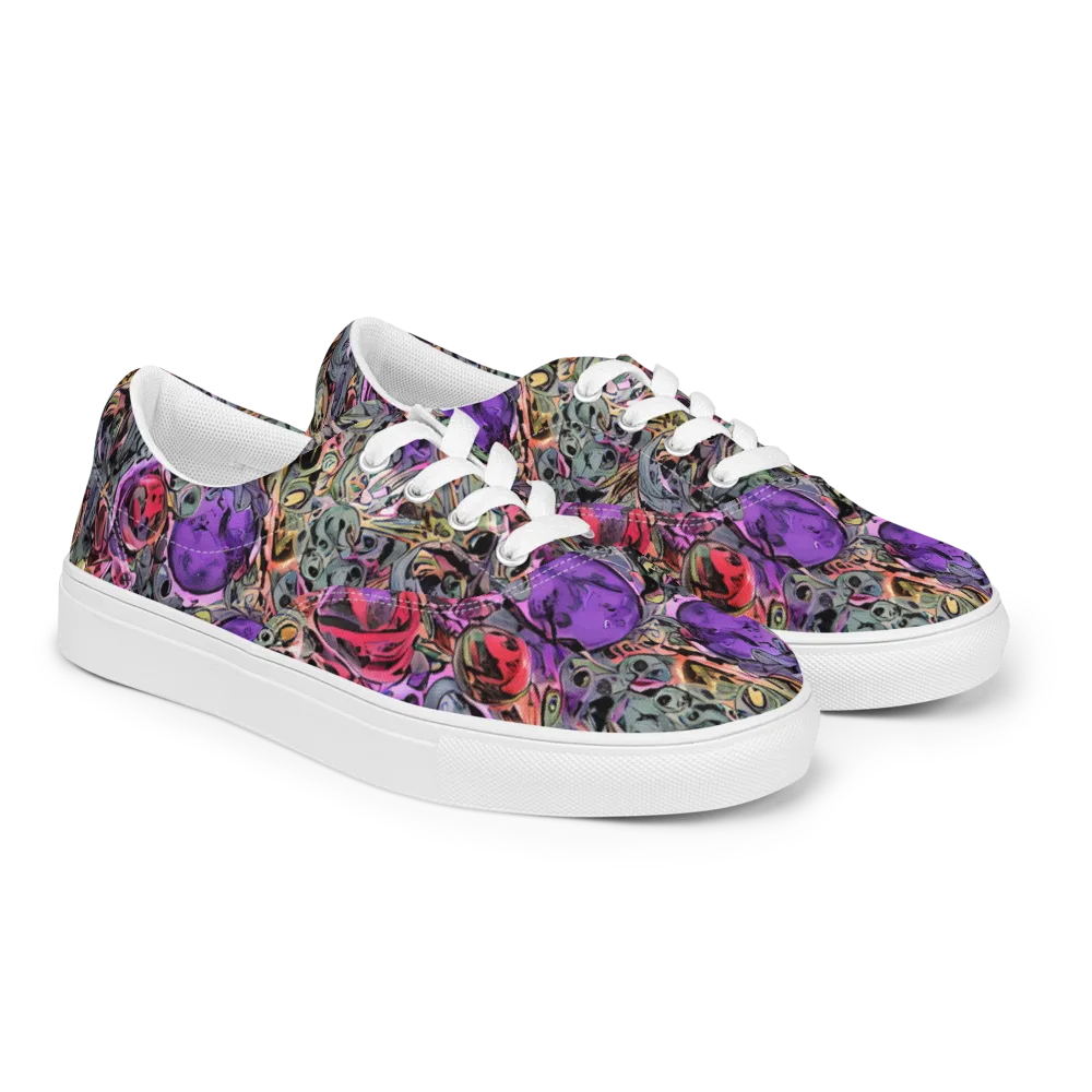 Violet Menagerie on Men's Lace-Up Canvas Shoes — Right Front