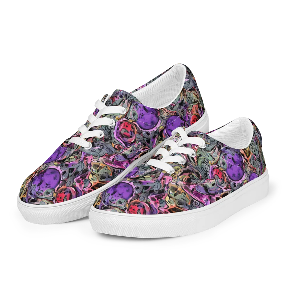 Violet Menagerie on Men's Lace-Up Canvas Shoes — Left Front