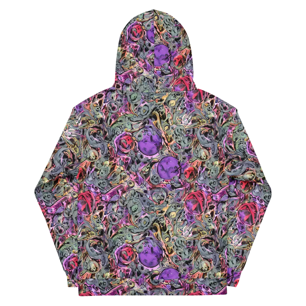 Violet Menagerie on Cotton Hoodie — Back