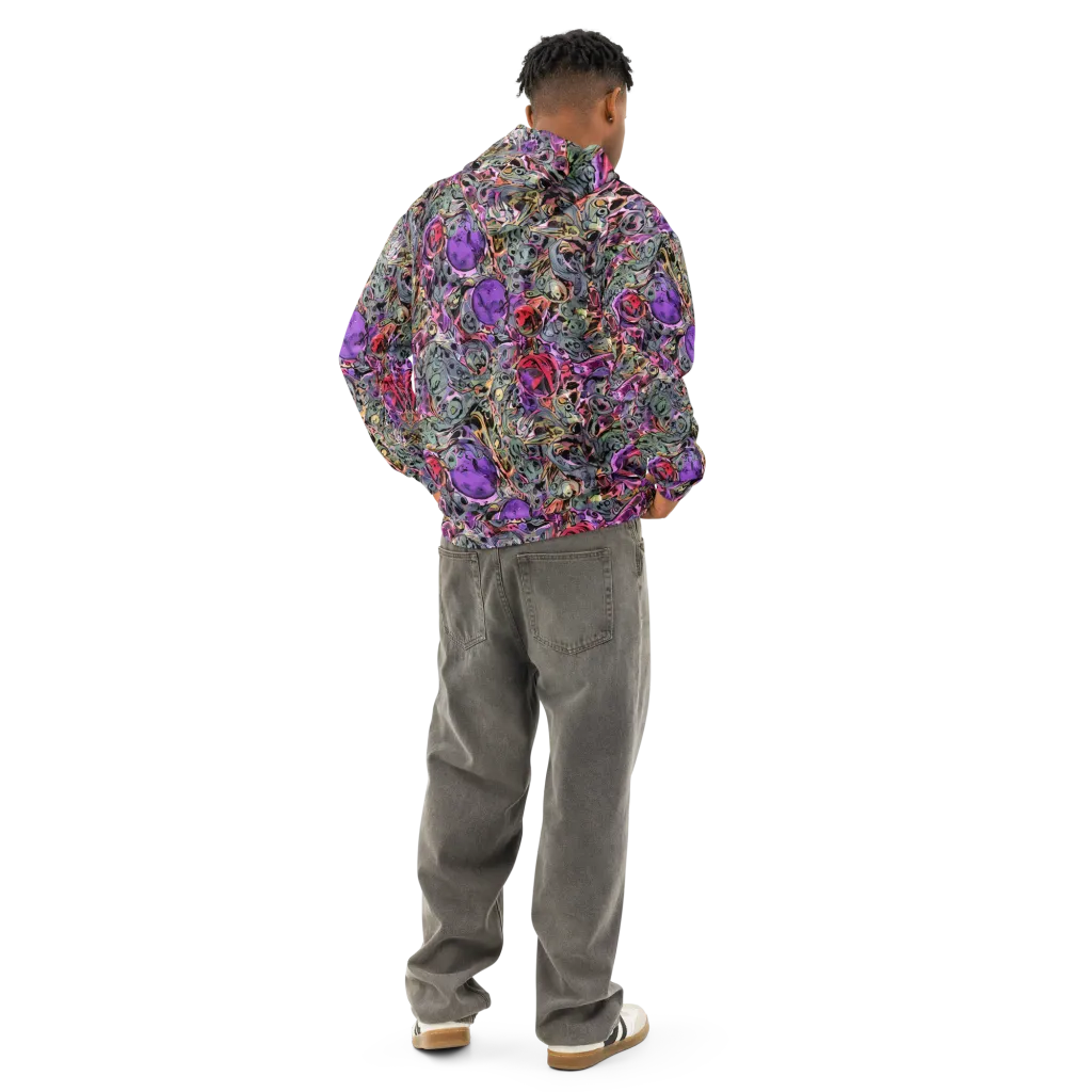 Violet Menagerie on Cotton Hoodie — Back