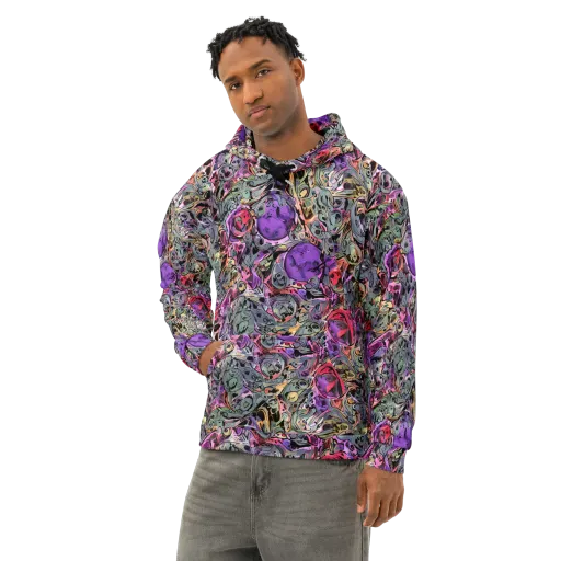 Violet Menagerie on a Cotton Hoodie