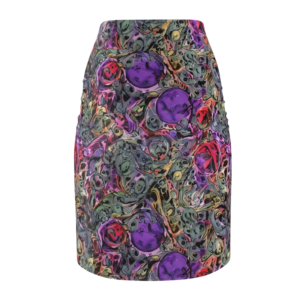 Violet Menagerie on Pencil Skirt — Back
