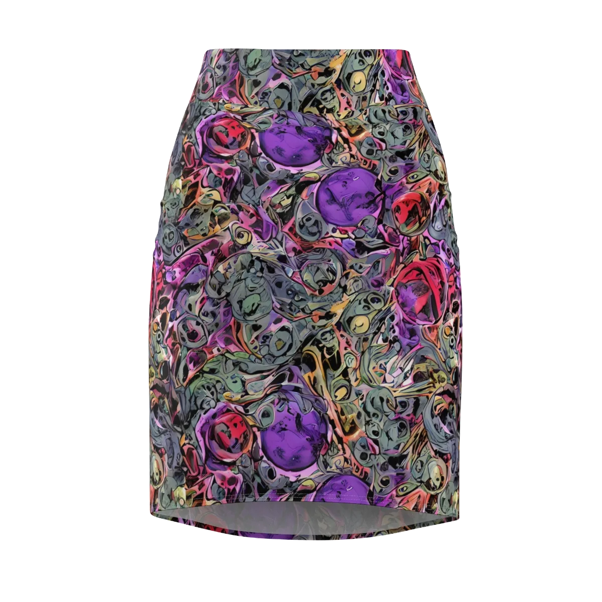 Violet Menagerie on Pencil Skirt — Front