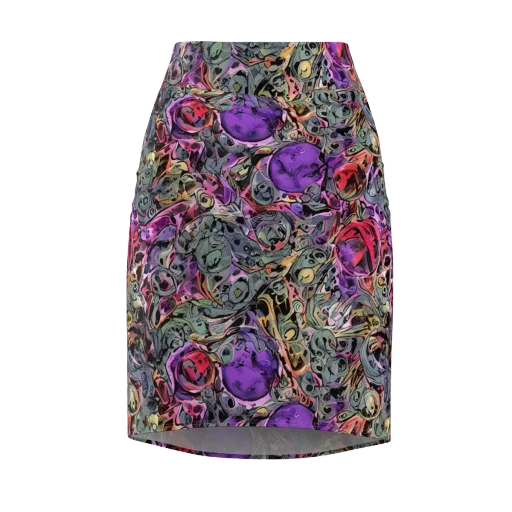 Violet Menagerie on a Pencil Skirt