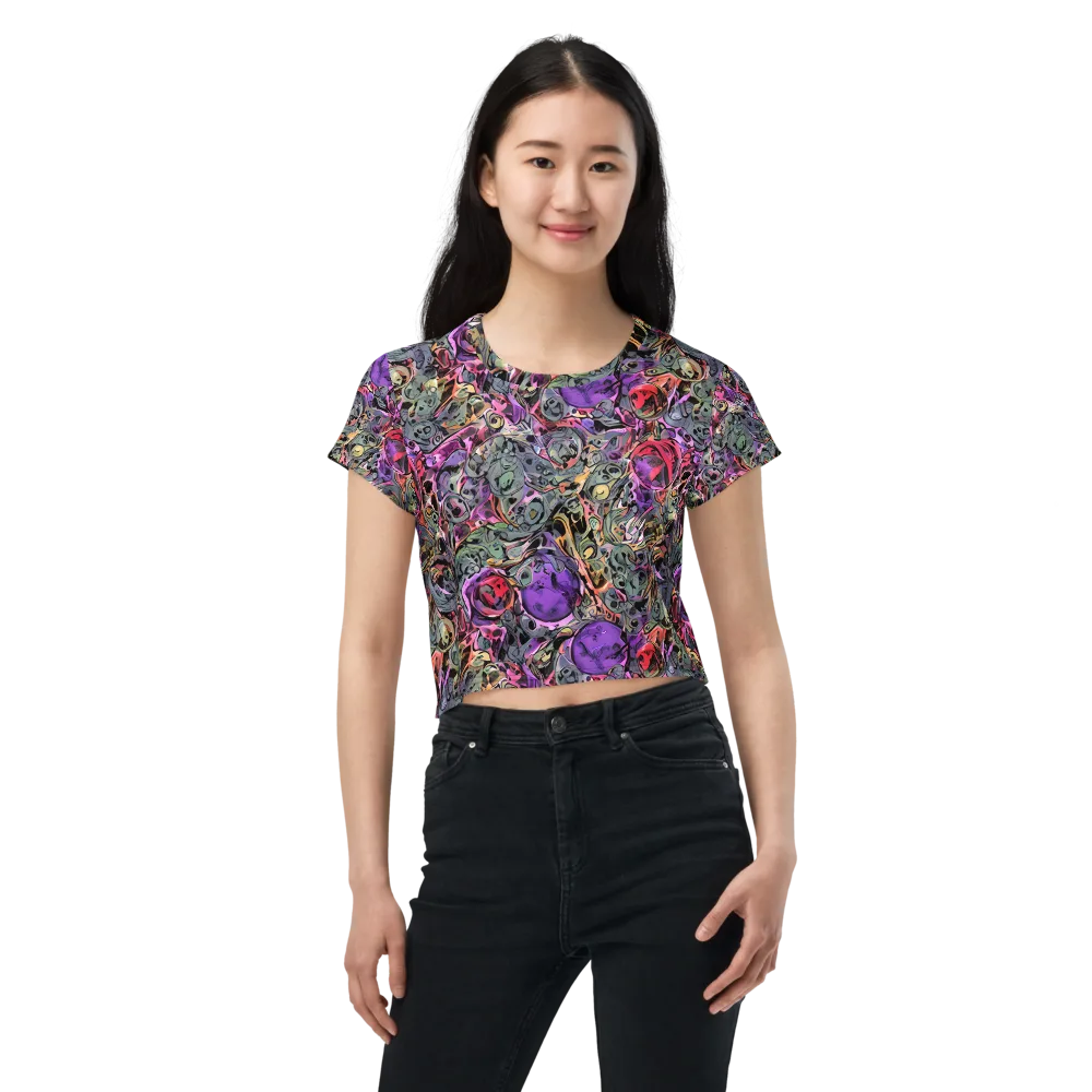 Violet Menagerie on Crop Tee — Front
