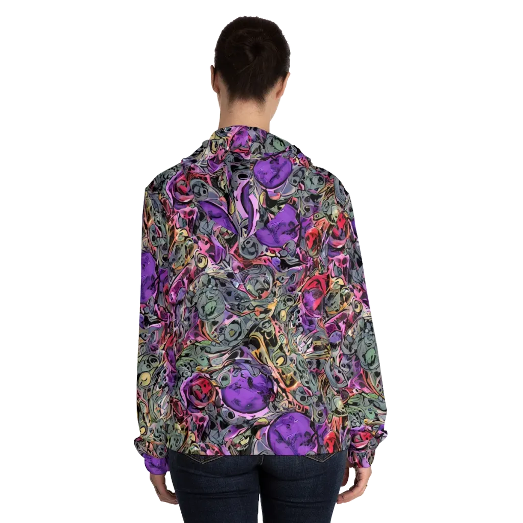Violet Menagerie on Women's Full-Zip Hoodie — Back On Person