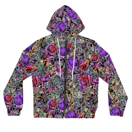 Violet Menagerie on a Women's Full-Zip Hoodie