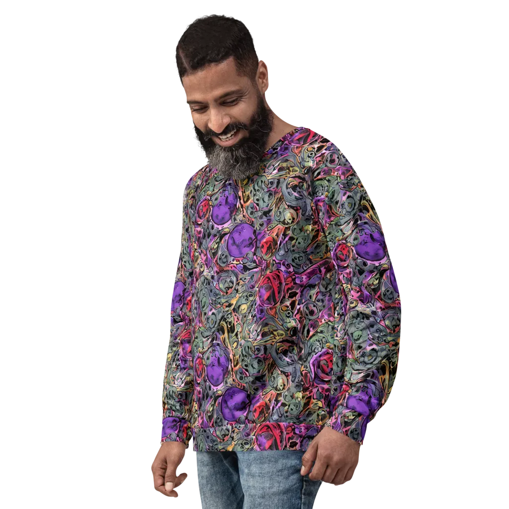 Violet Menagerie on Sweatshirt — Left Front