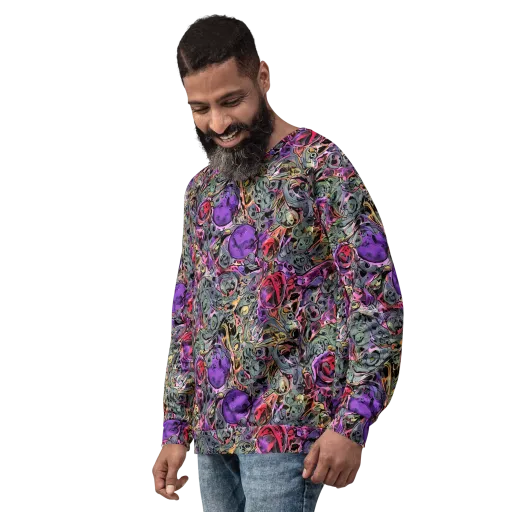 Violet Menagerie on a Sweatshirt
