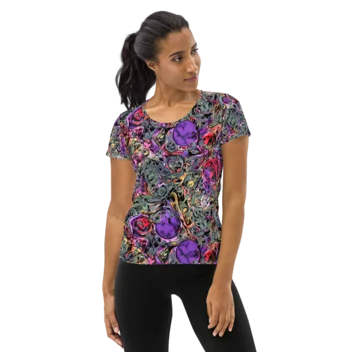 Violet Menagerie on a Women's Athletic T-Shirt