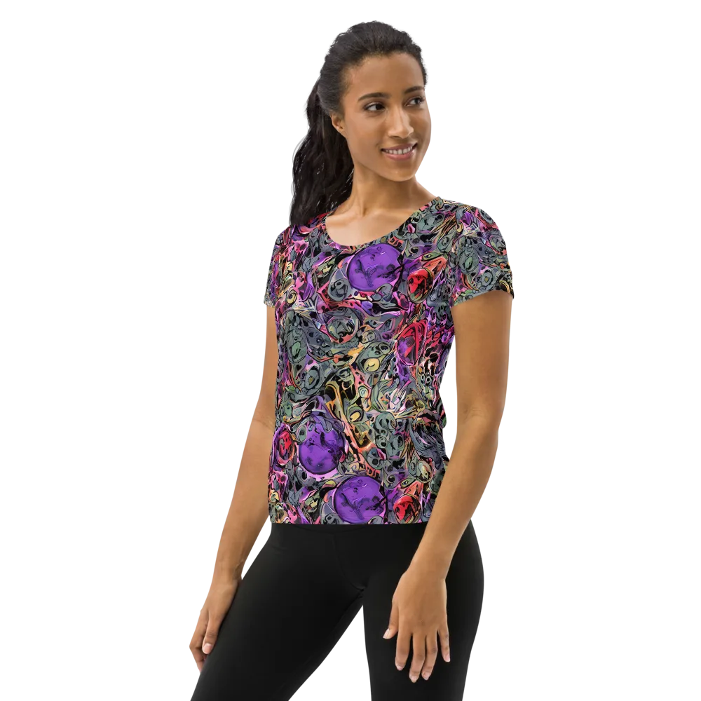 Violet Menagerie on Women's Athletic T-Shirt — Left