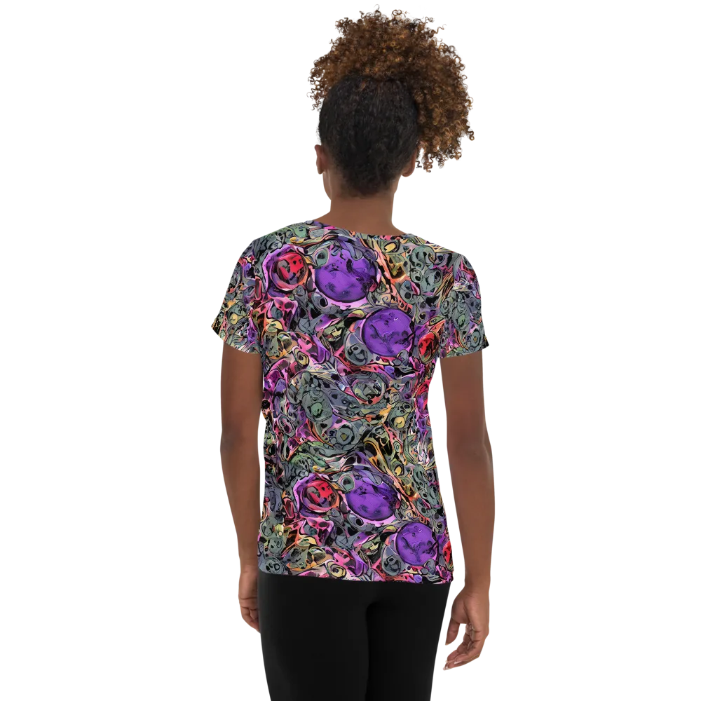 Violet Menagerie on Women's Athletic T-Shirt — Back