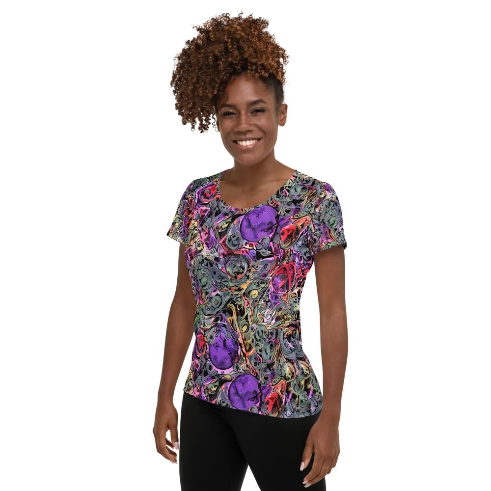 Violet Menagerie on Women's Athletic T-Shirt — Left