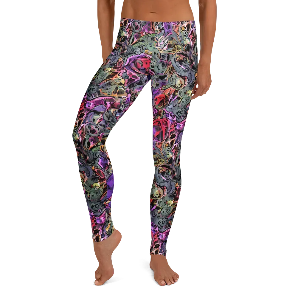 Violet Menagerie on Leggings — Front