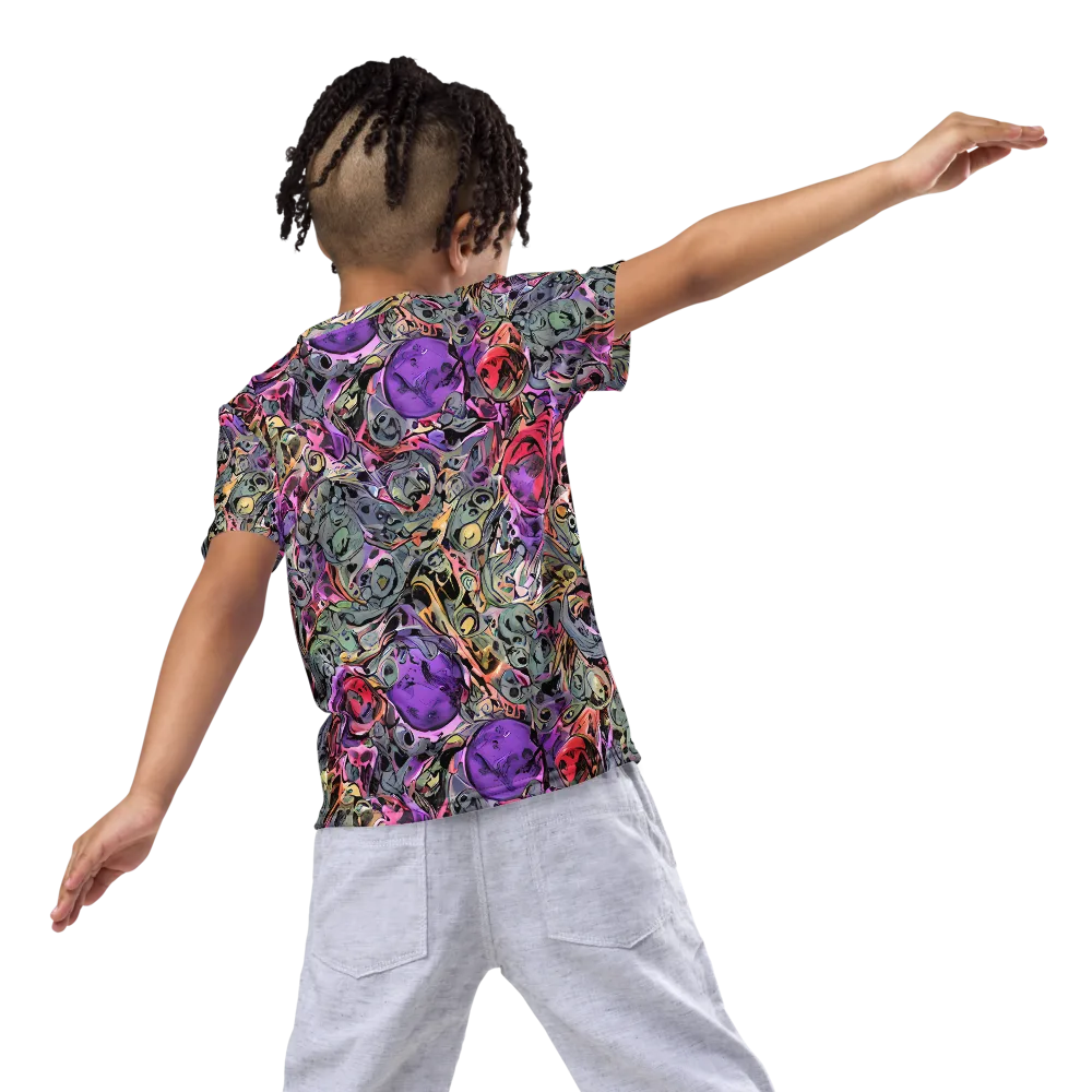 Violet Menagerie on Kids Crew Neck T-Shirt — Back