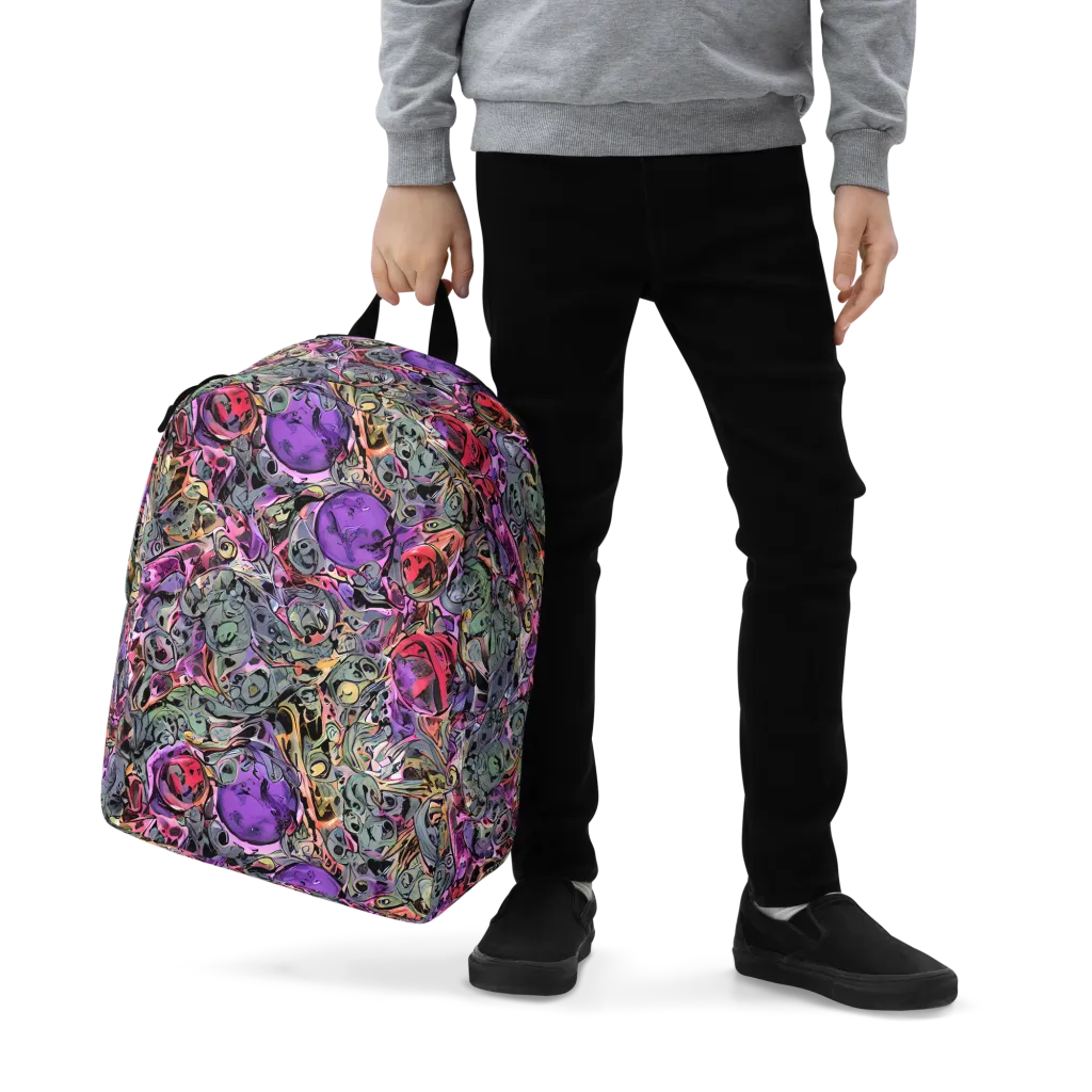 Violet Menagerie on Minimalist Backpack — Zoomed-in