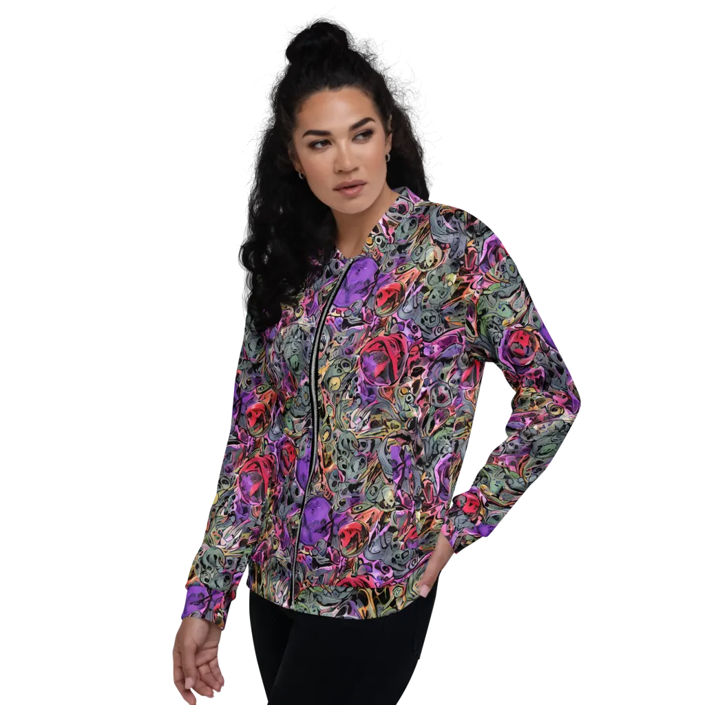 Violet Menagerie on Bomber Jacket — Left