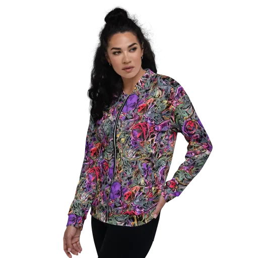 Violet Menagerie on a Bomber Jacket