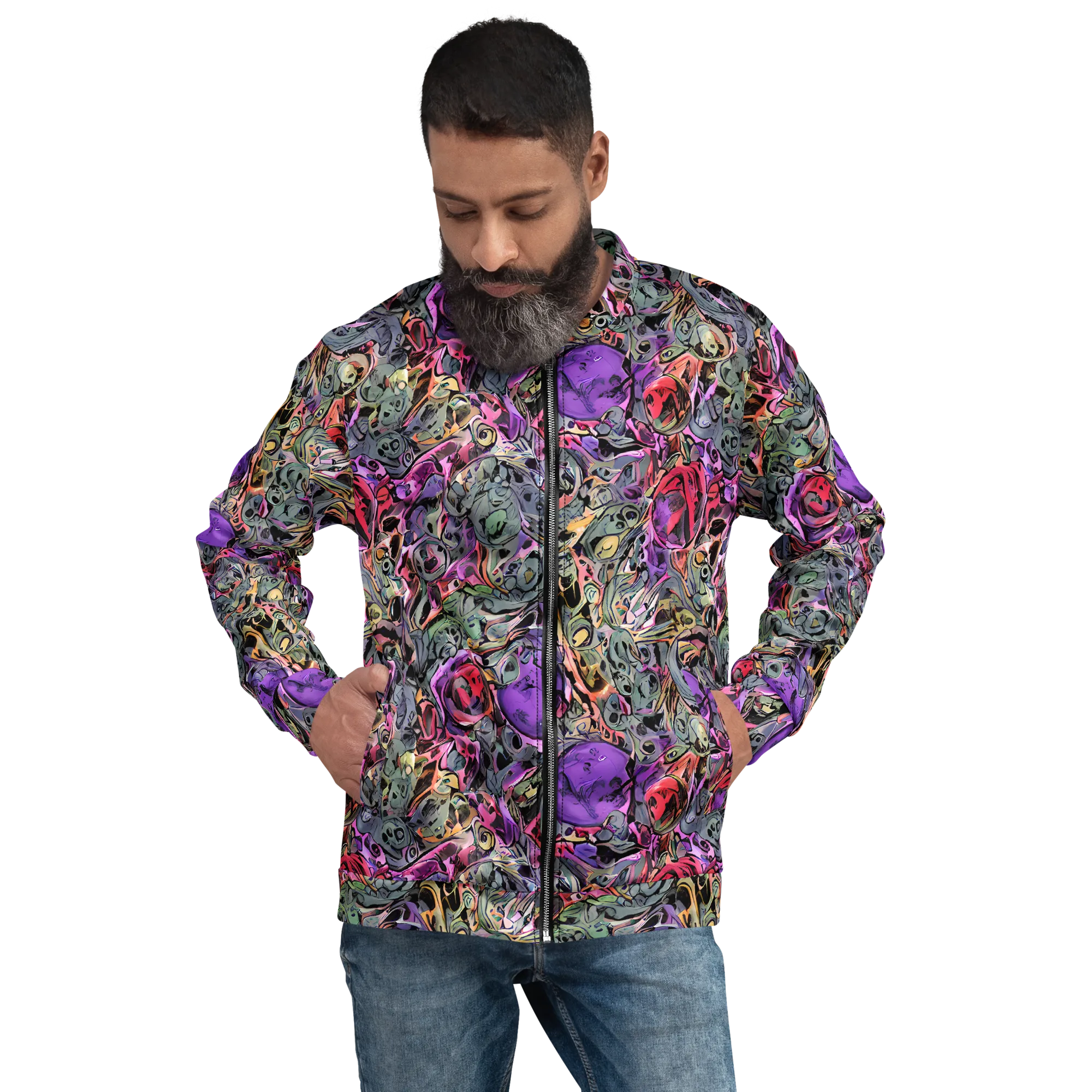Violet Menagerie on Bomber Jacket — Front