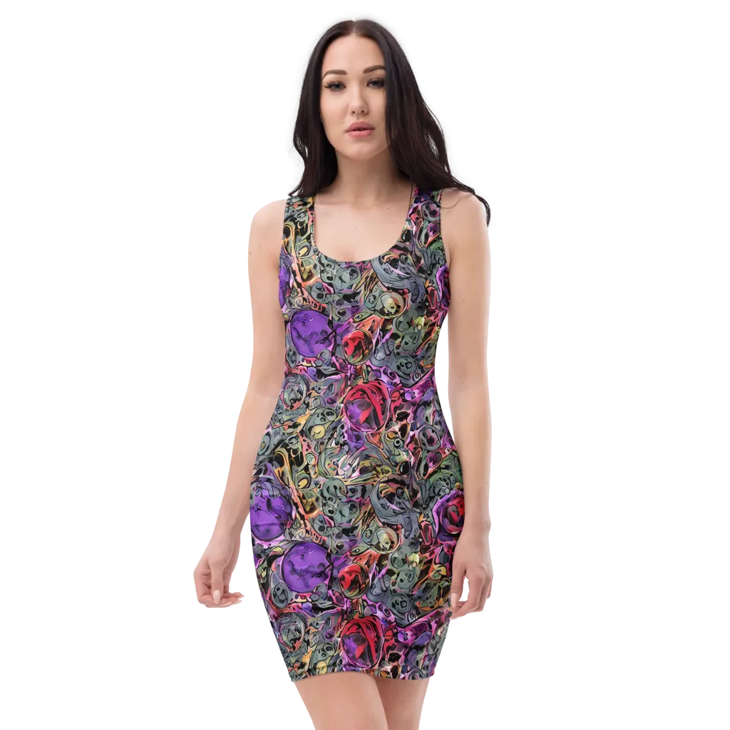 Violet Menagerie on Bodycon Dress — Front