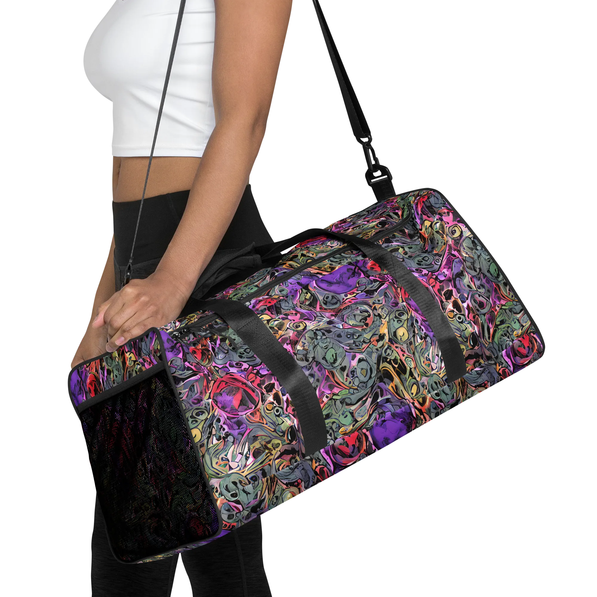 Violet Menagerie on Duffle Bag — Front