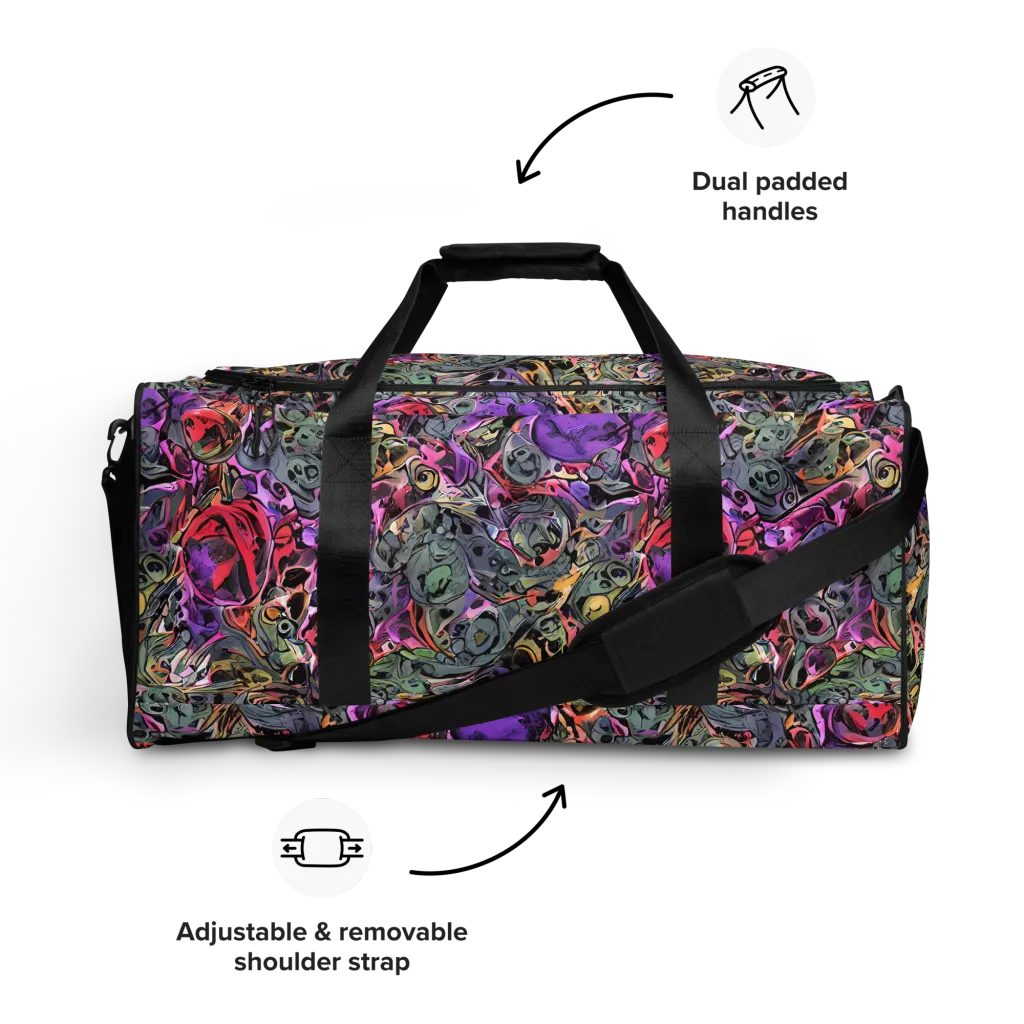 Violet Menagerie on Duffle Bag — Front