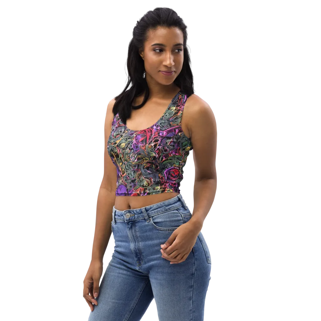 Violet Menagerie on Crop Top — Left Front
