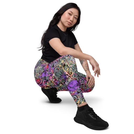 Violet Menagerie on a Leggings with Pockets