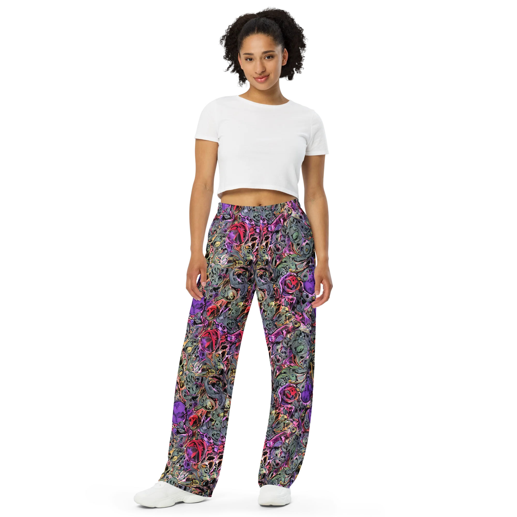 Violet Menagerie on Wide-Leg Pants — Front