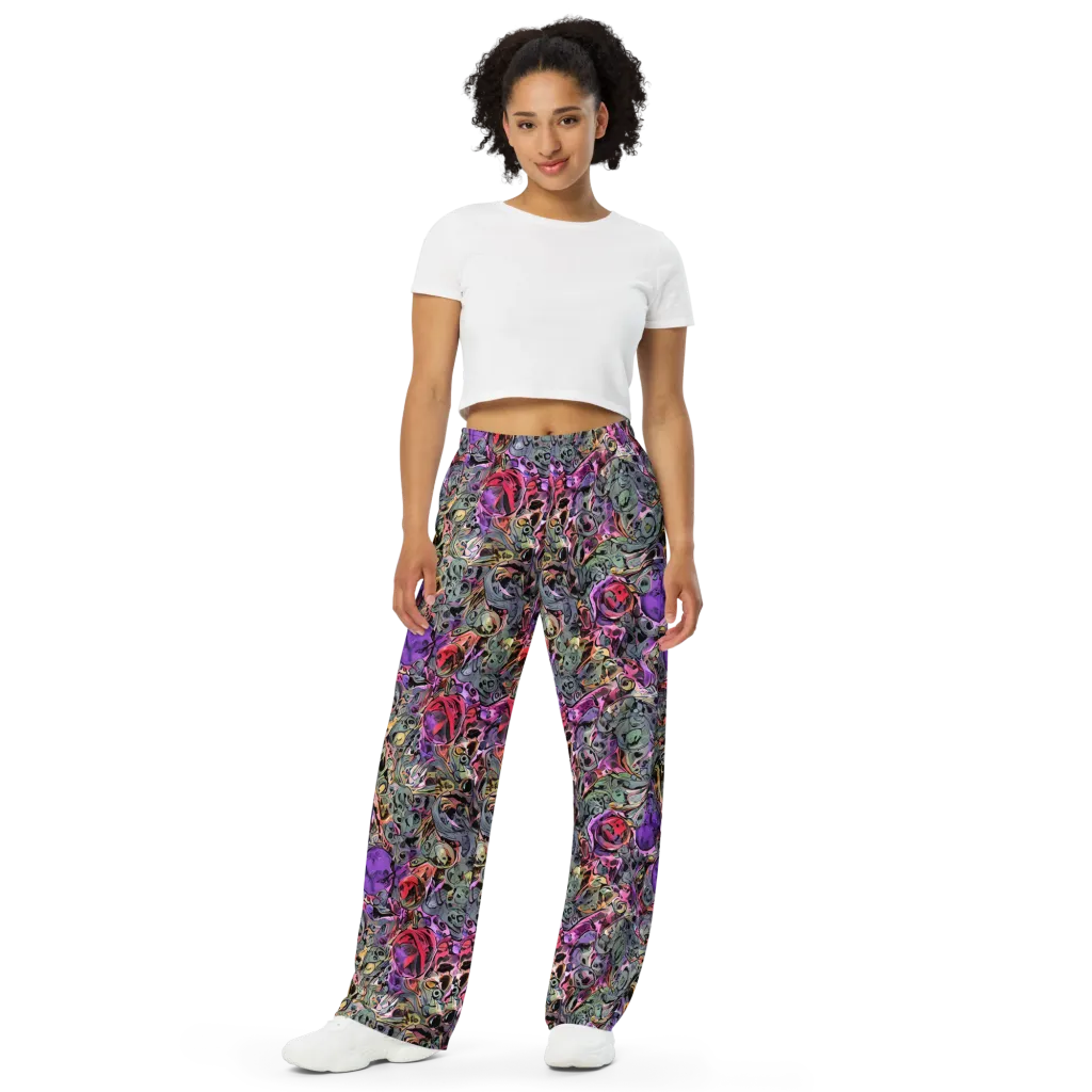Violet Menagerie on Wide-Leg Pants — Front